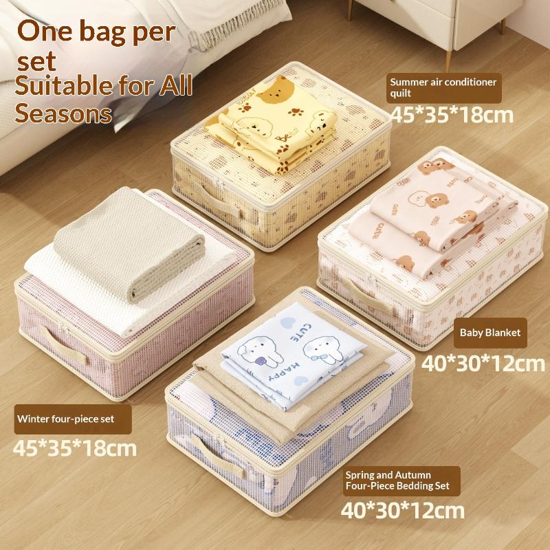 Clothing Organizer with Large Capacity Transparent Mesh Bags for Efficient Storage Solutions