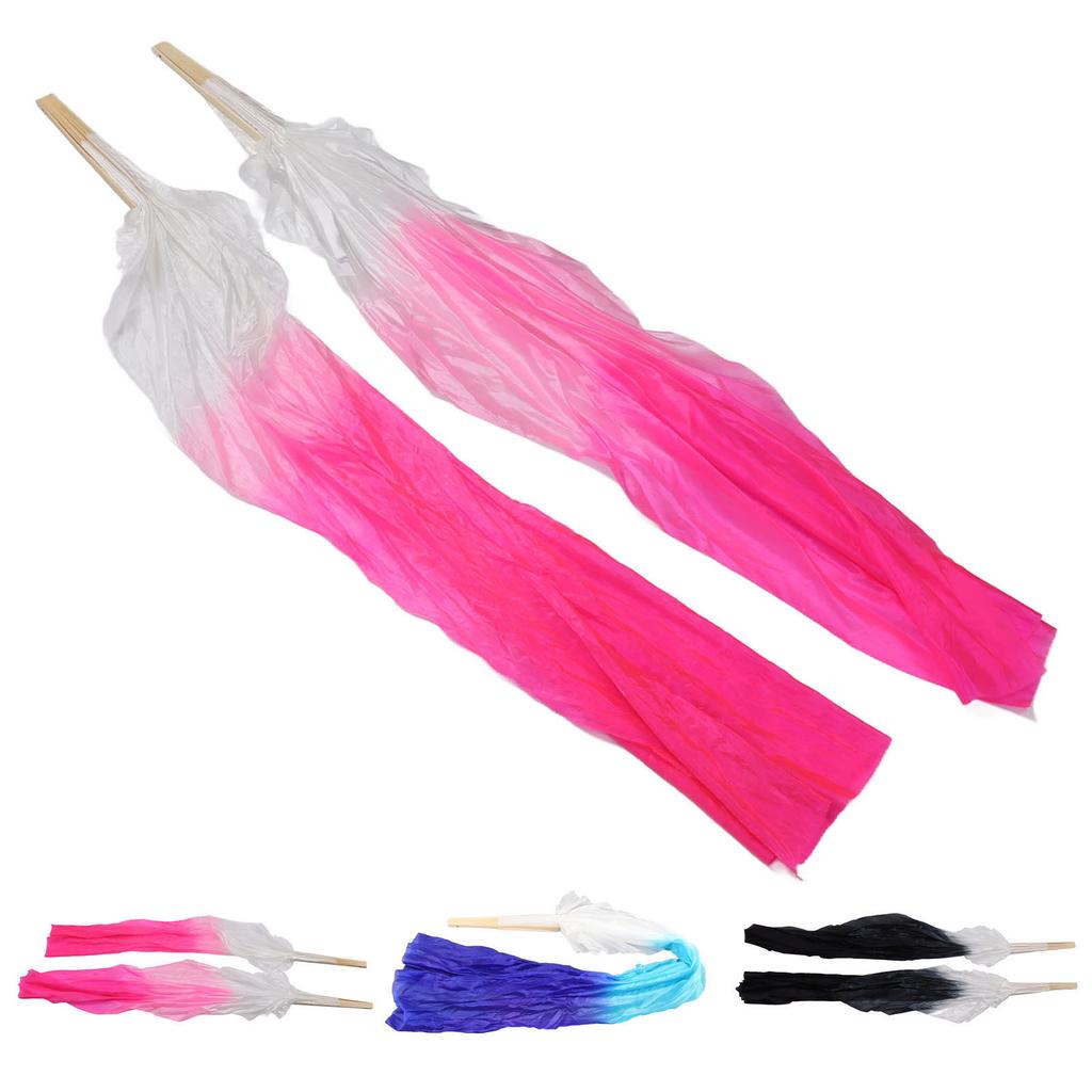 1 Pair Long Dance Fan Soft Beautiful Classical Dancing Fan for Belly Dance Performance Learning 1.5m