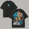 Dragon Ball Gogeta T Shirt Blue Men Acid Wash Oversized Anime Kame Logo Cotton Vintage Gym Streetwear Graphic Back Top Tee