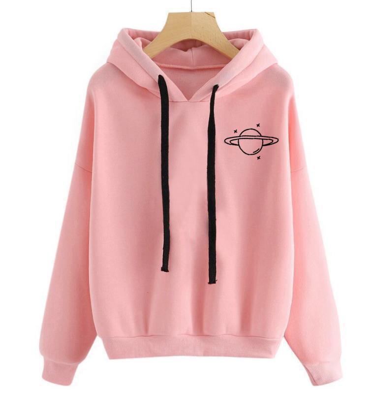 Amazon Cross-border Autumn and Winter European and American Hooded Pullover Printed Sweater Wish Multi-colored Top Women's Sports Clothes