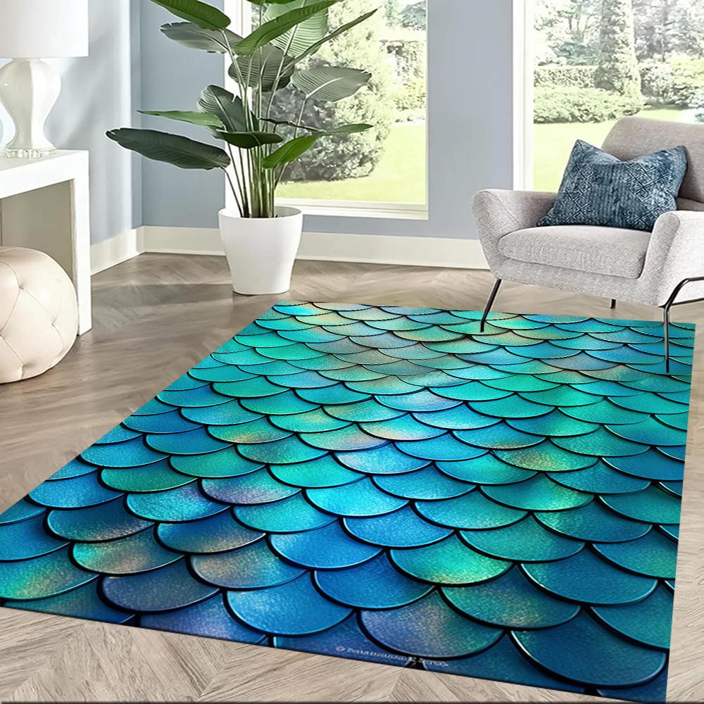 Mermaid's Underwater Adventure Floor Mats for Living Room, Bedroom and Room Decoration Are Suitable for Gifts.