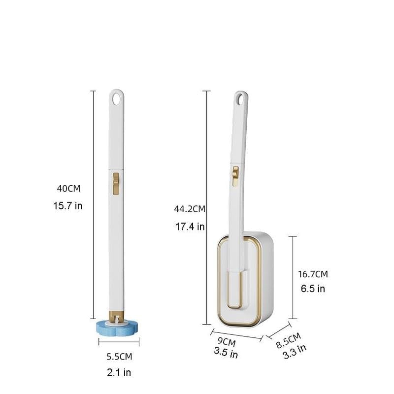 Disposable Toilet Brush Set with Replacement Heads Long Handle Automatic Lid Cleaner Brush Bathroom Hygiene Cleaning Tool Kit