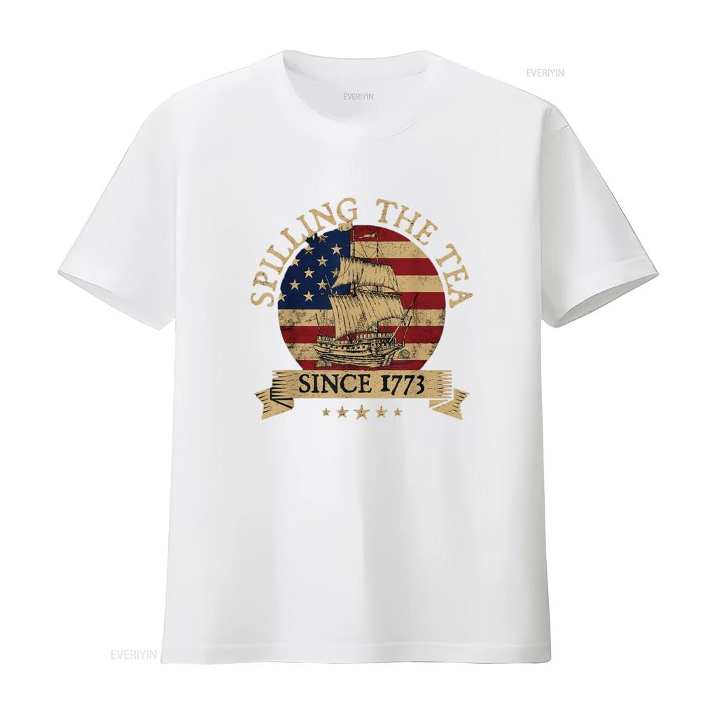 Spilling The Tea Since 1773 Vintage Us History Teacher T Shirt Black 2X Large Vintage Washed Designer Clothes Slightly Stylish