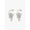 ANNA SUI Butterfly Motif Dangle Hook Earrings Silver Plated Titanium Post SAMA1540 XW