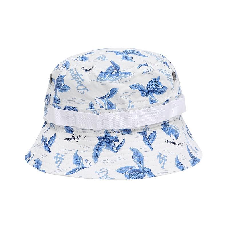 New Era La printed bucket hat blue 57 60cm blue white American version no hangtag required Asian version Japanese version no hangtag 12052879
