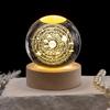 3D Crystal Ball Sculpture Laser Carving Solar System Statuary Astronomy Planets Glass Ball Statue Festival Gift Home Decoration
