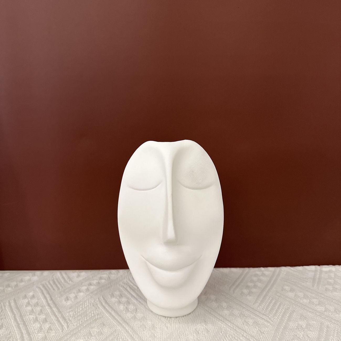 

Creative Art Ceramic Vase Modern Living Room Flower Arrangement Home Ornament Makeup Brush Pen Holder Desktop Livingroom Decor белый