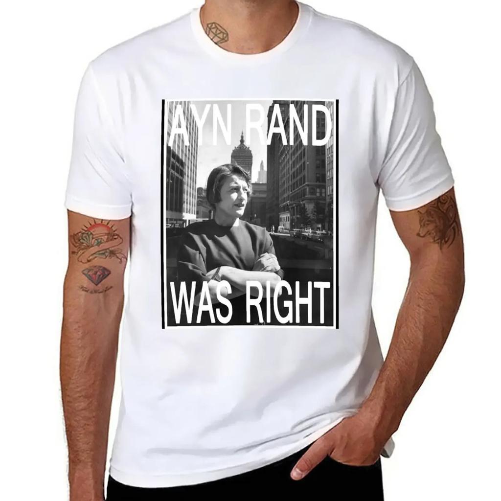Ayn Rand Was Right T-Shirt anime clothes anime quick drying mens graphic t-shirts pack