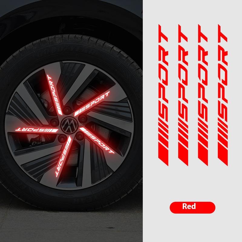 Reflective Sport Stickers for Car Motorcycle Wheel Hub Glow-in-the-Dark Colorful Modification Night Light Car Decals