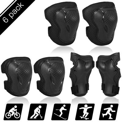 Kids Knee Pads Set 6 In 1 Protective Gear Kit Knee Elbow Pads with Wrist Guards Children Sports Safety Protection Pads Skating