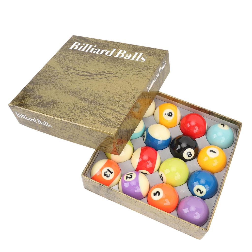 16pcs Billiard Balls Professional Standard 2.3in Diameter Resin High Friction Resistance Pool Table 