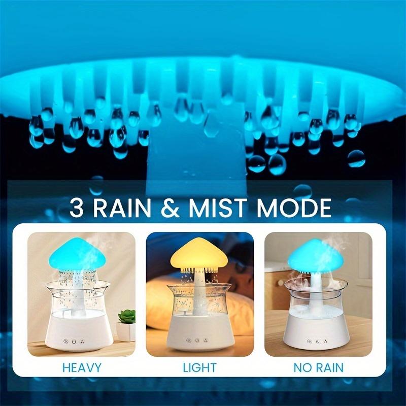 7-Color Rain Cloud Humidifier with Aromatherapy Function Essential Oil Compatible Rechargeable Auto Shut-Off Remote Control