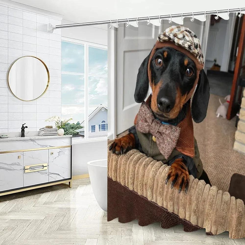 Vorhänge Im Badezimmer Vorhang Für Schlafzimmer Dachshund Faltbare Trennwand Duschzubehör Badezimmer Schlafzimmer Häuser Räume Wasserdicht