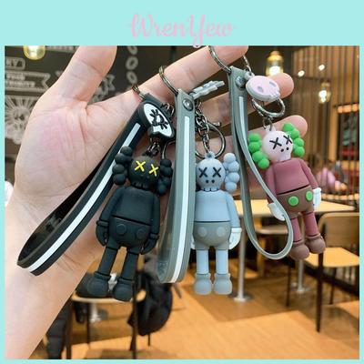 Süßer Cartoon Silikon Wütender Bär Kaws Großhandel Schlüsselanhänger Rucksack Anhänger Schlüsselanhänger