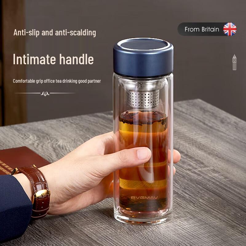 BVGMAV British Double-Wall Insulated Glass Tea Cup