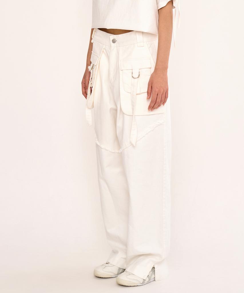 FANYOUNG Multi-Pocket Pants White