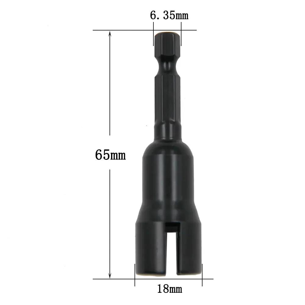1/4'' Hexagon Shank Wing Socket 65mm Length Butterfly Socket Long Power Wing Nut Drive 12mm Slotted Socket
