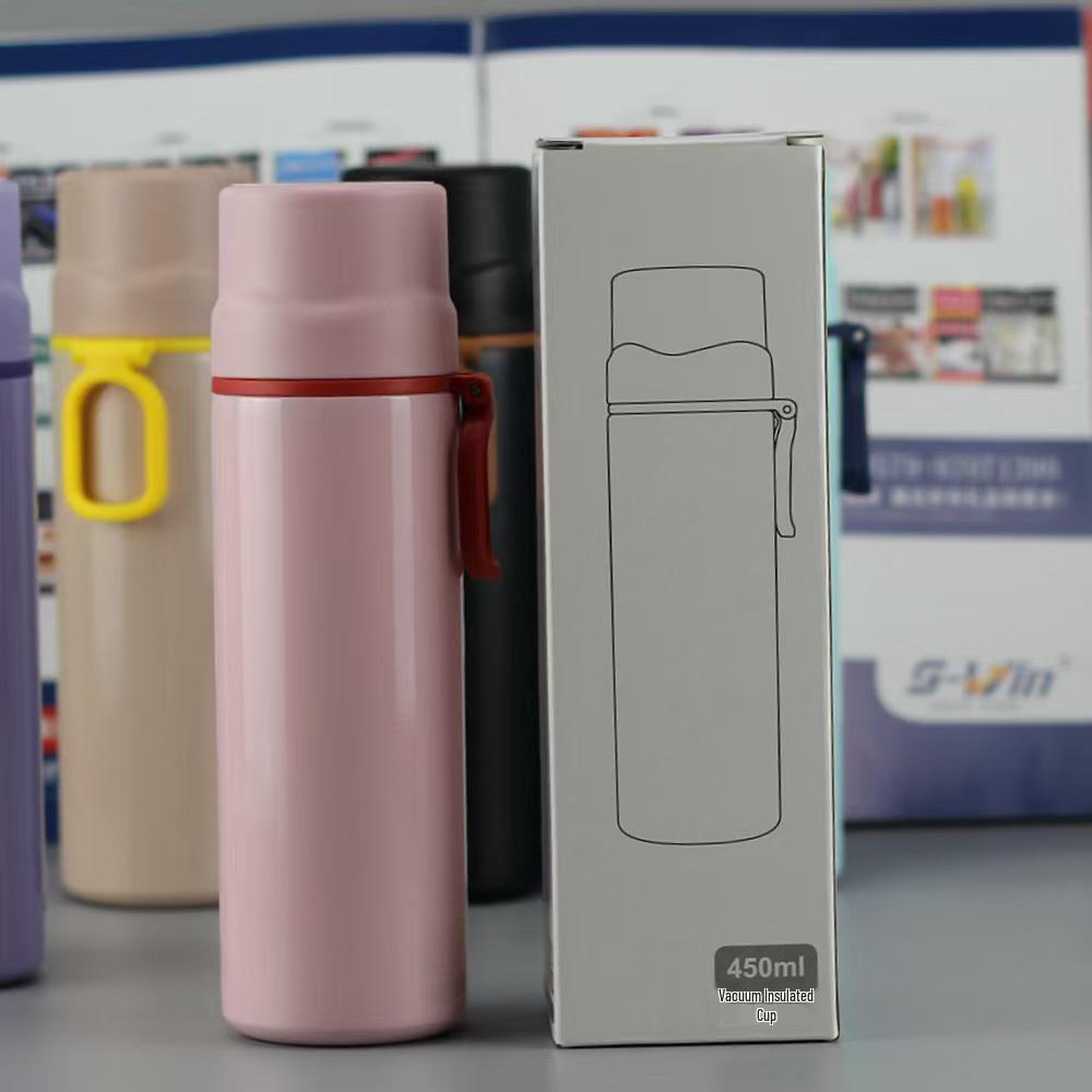 Stainless Steel Bullet-Shaped Thermos with Handle for Car & Sports