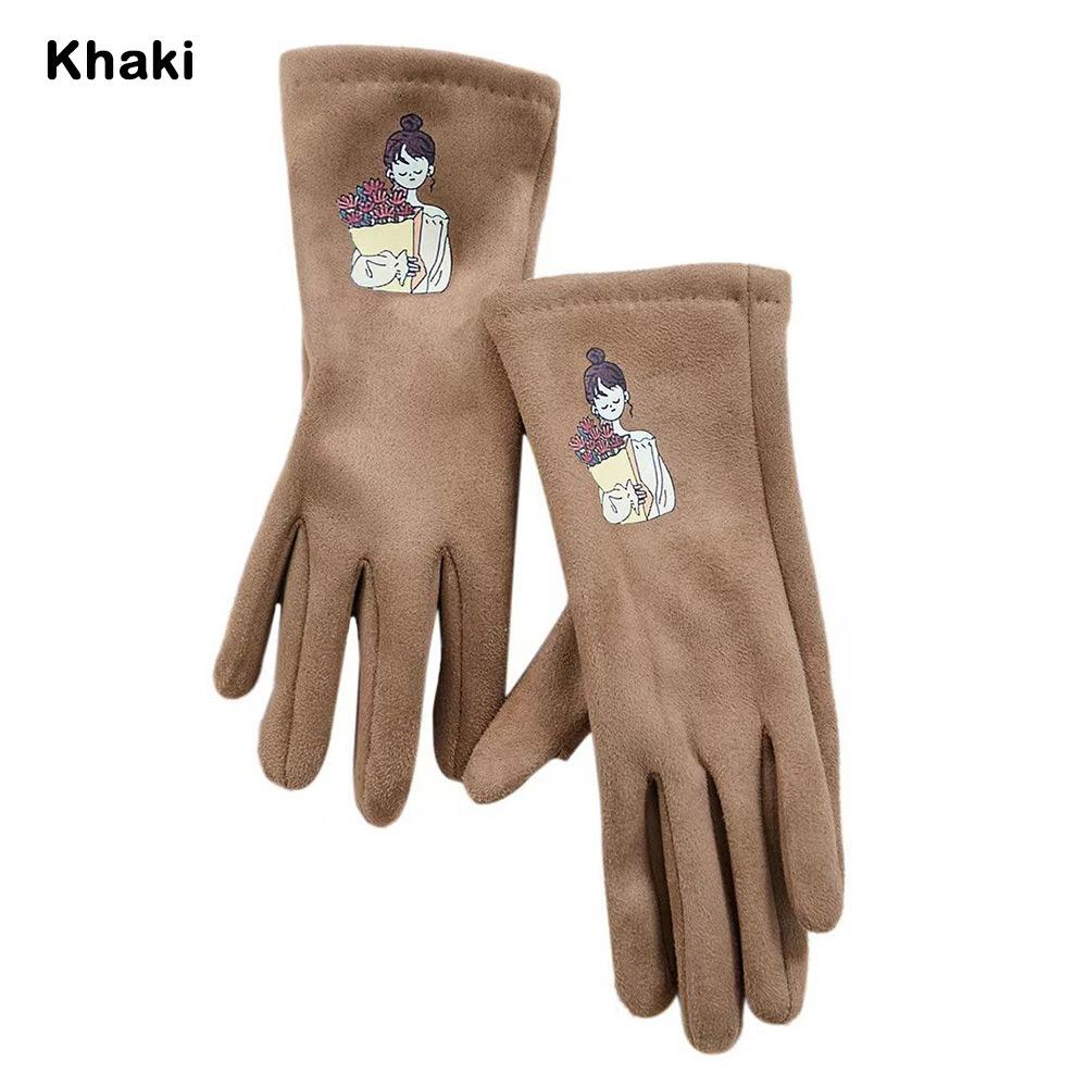 

Cute Cartoon Warm Mittens Windproof Riding Gloves New Fashion Women s Gloves Winter хакі