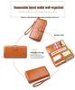 Women's Trifold Leather Wallet - Coin Purse, Card Holder & Phone Bag (Oily Leather, H006)