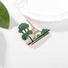 Creative Diamond Green Tree Tower Brooch Personalized Green Eiffel Tower Brooch Pin Clothing Accessories