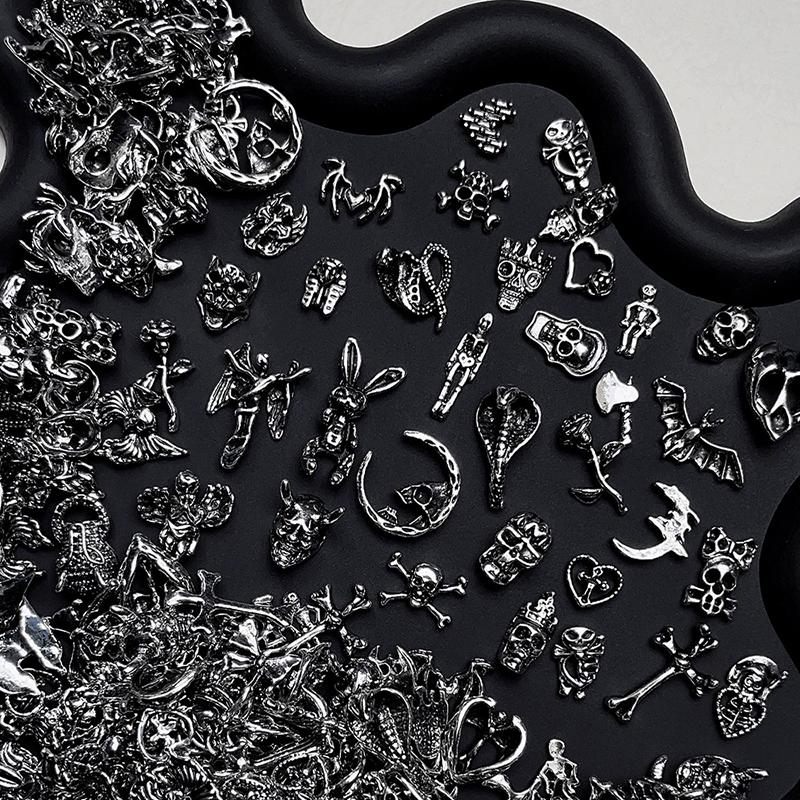 WTEMPO Gothic Punk Nail Art Decorations Kit Exquisite Wearable Nails Accessories DIY Nail Design Decor Crafts Making Supplies