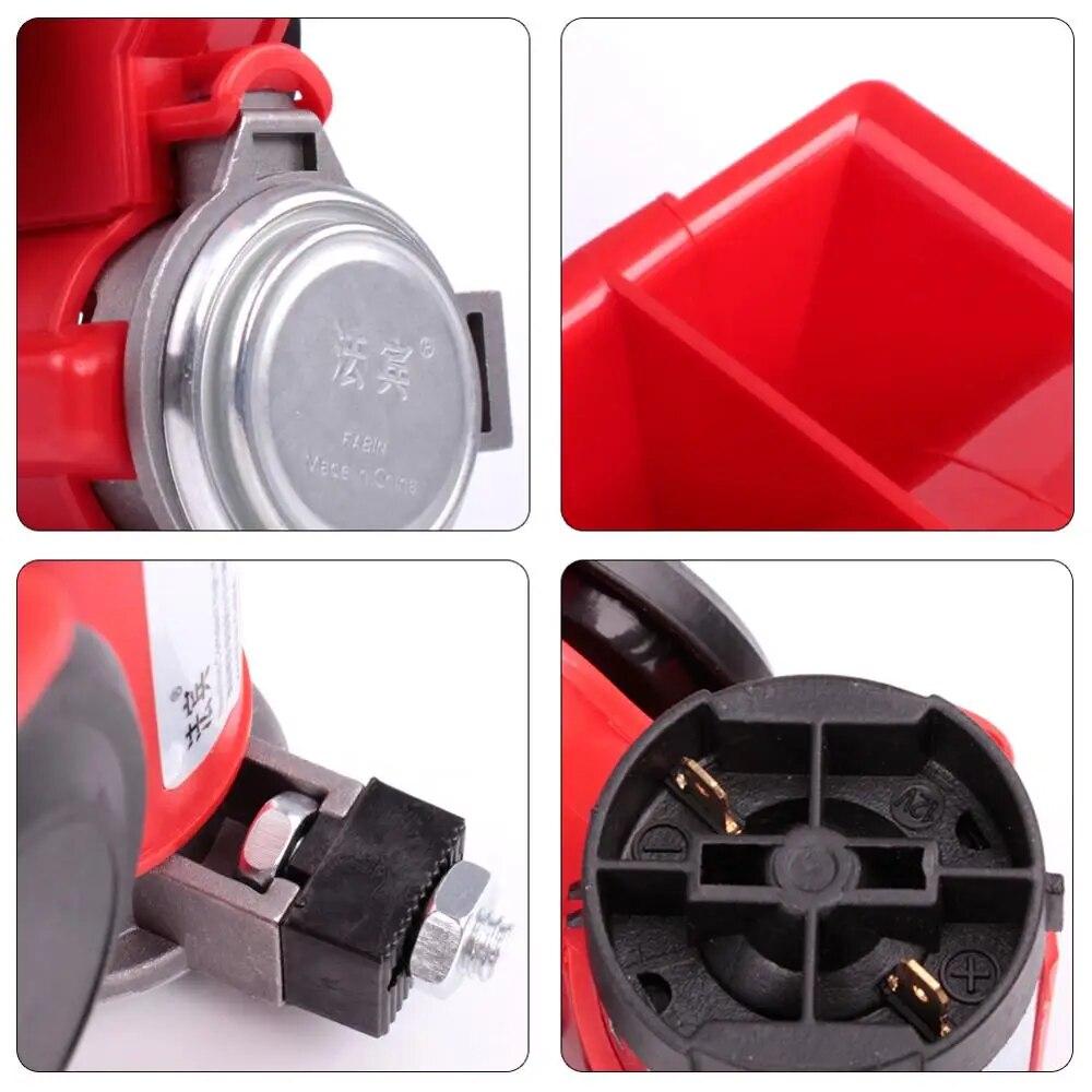 FARBIN Compact Air Horn with Compressor 12V/24V 120db Snail Electric Car Horn Super Loud with Wiring Harness