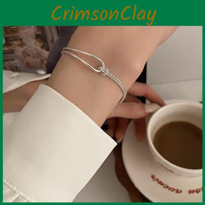 Elegant Geometric Chain Bracelet Minimalist Design Versatile Korean Style