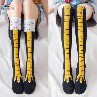 Funny 3D Cartoon Chicken Socks Knee-High Animal Socks for Women Novelty Chicken Feet Design Funny Socks for Cosplay Hen Party & Gifts