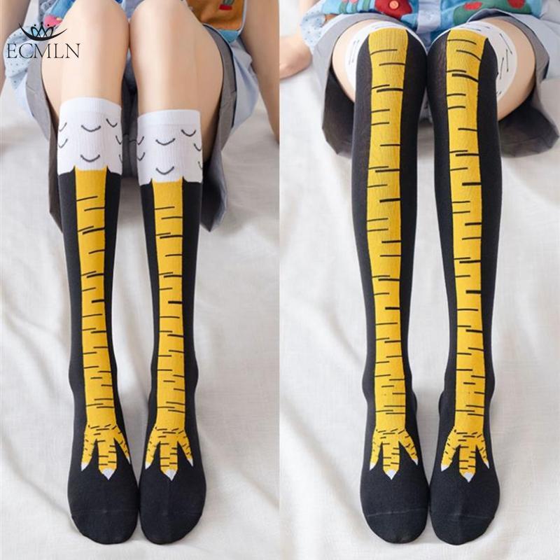 Funny 3D Cartoon Chicken Socks Knee-High Animal Socks for Women Novelty Chicken Feet Design Funny Socks for Cosplay Hen Party & Gifts