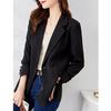 TERRE BLEUE Women's Loose Fit Lapel Blazer