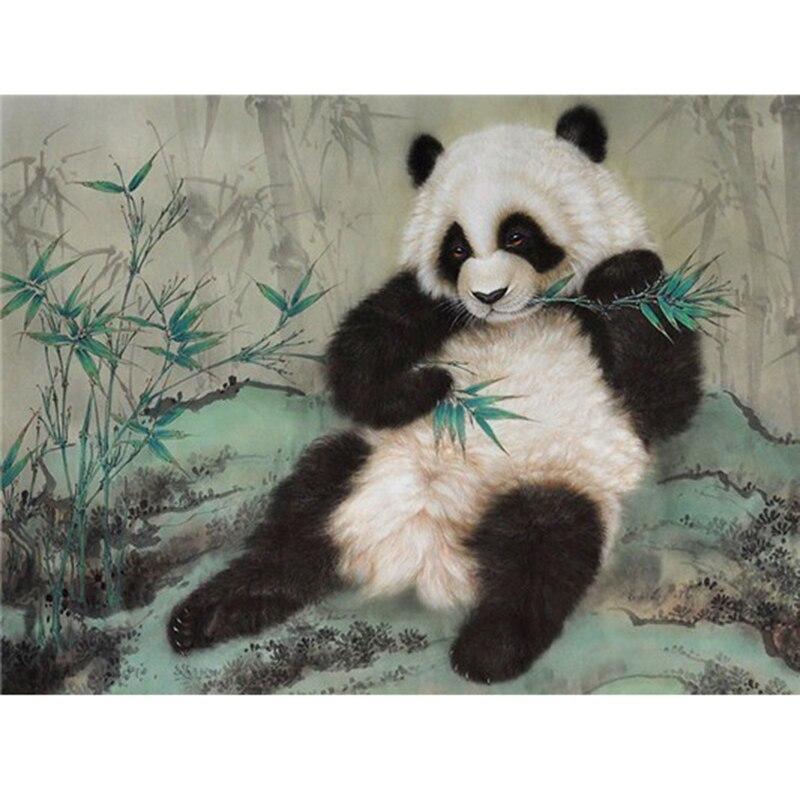 DIY 5D Diamond Painting Lovely Panda Cross Stitch Full Round/Drill Animal Diamond Embroidery Rhinestones Home Decor Gift