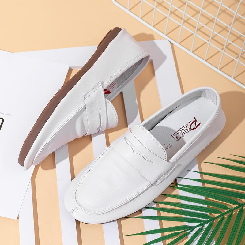 2025 direct supply new Doudou shoes men's fashion breathable casual leather shoes trendy and lightweight one-pedal lazy shoes