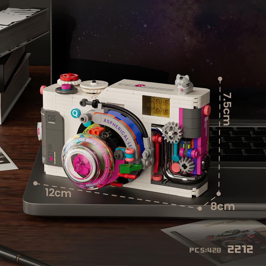 Non-Toxic Creative Retro Camera Small Particle Building Block Mini Bricks Kids Educational Toys For Children Valentine'S Day Gift