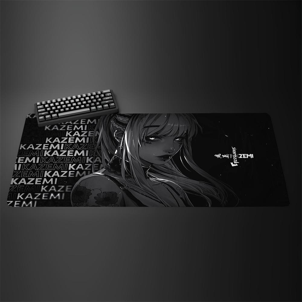 YUki Aim Gaming Mouse Pad NonSlip Mouse Mat Kazemi Anime Large Mousepad Gamer Professional Computer Big Desk Pads Keyboard Mat