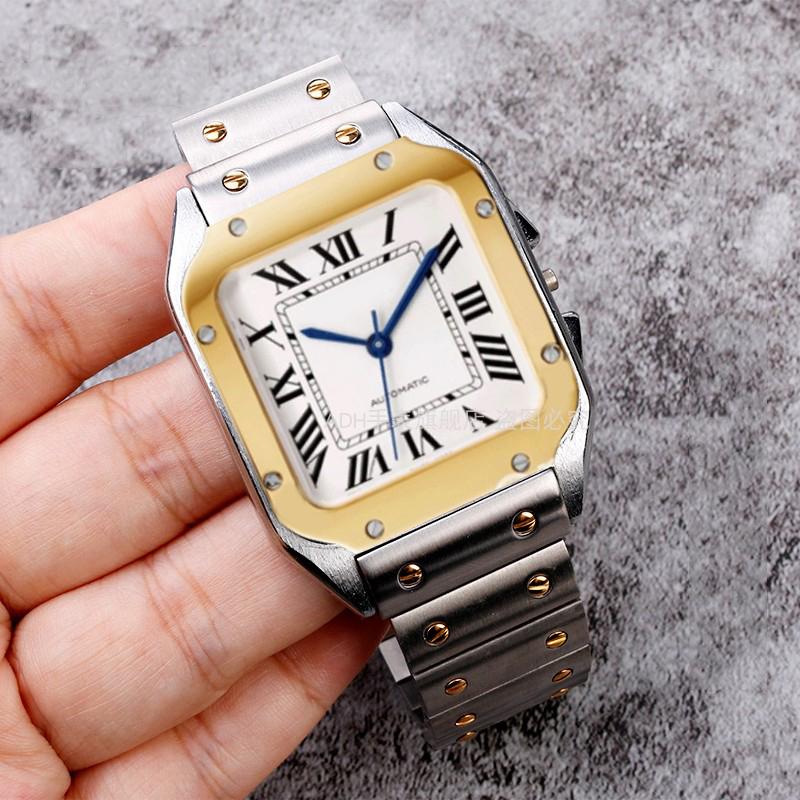 ONE20mm 23mm Massives Edelstahl-Uhrenarmband für Cartier WSSA0009 Santos 100 Hochwertiges Armband Santos100 Herren-Gold-UhrenketteMN