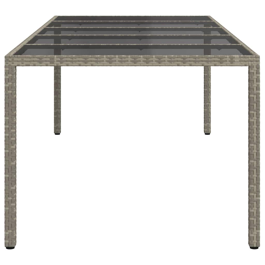 Garden Table Gray 250 x 100 x 75 cm Poly Rattan