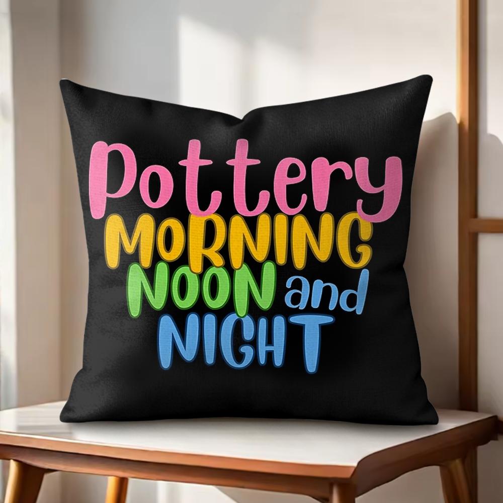 Morning Noon Cushion Cover Natural Linen Organic Fabric DoubleSided Printing Couch Pillow Covers Home Decor
