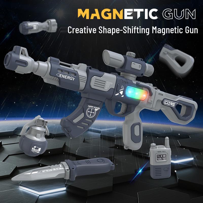 DIY Magnetic Gun Kit with Sound & Light for Kids Ages 3-6 - Educational Toy & Gift