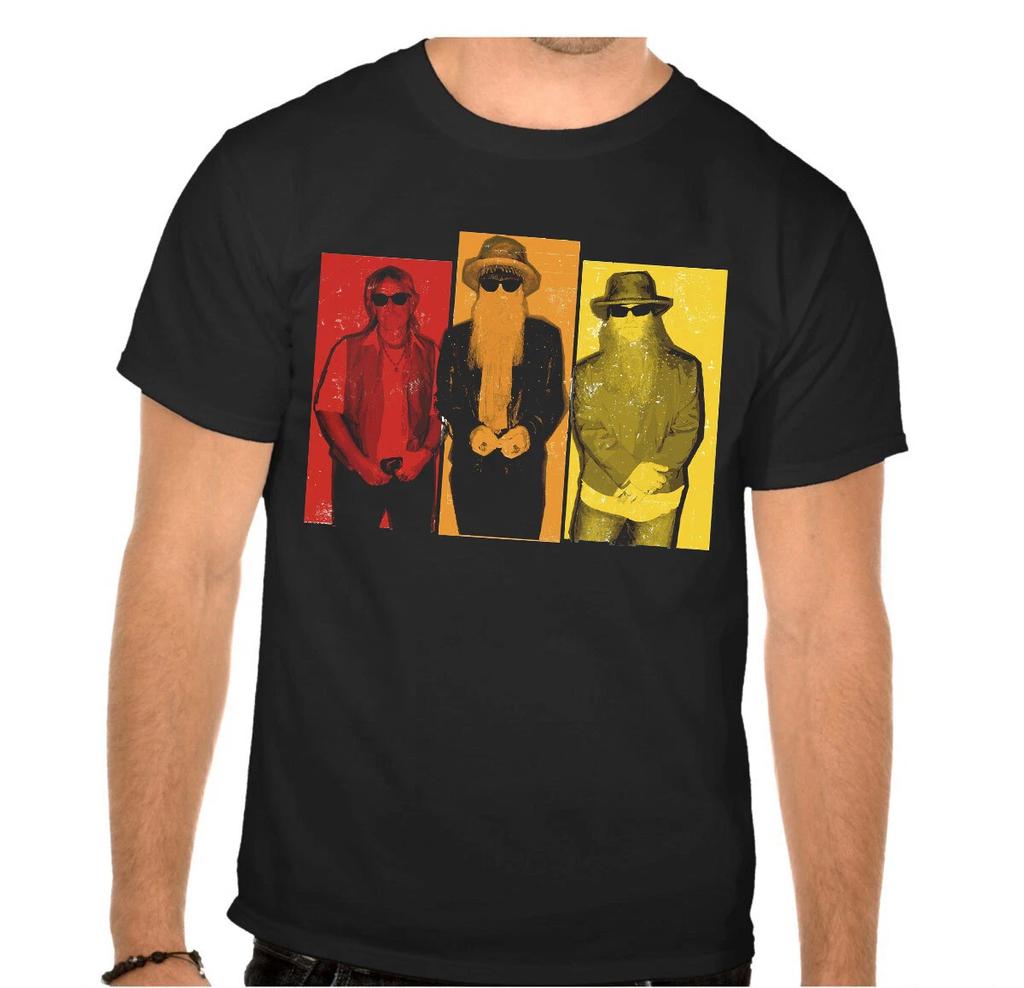 ZZ TOP ZZTOP ROCK BAND ROCK MUSIC LEGENDS Black T-shirt -911-