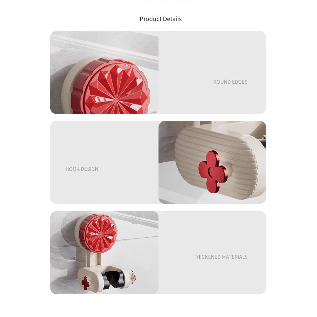 Verstellbarer Bohrfreier Rutschfester Duschhalter Saugfußhalterung 360° Drehbar Beweglich & Sichere Duschkopfhalterung für Wand/Fliese