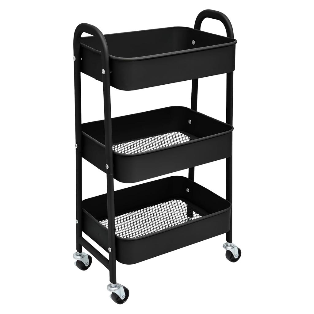 Carrello portascomparti con ruote carrello da cucina con ruote 3 ripiani carrello mobile organizer per camera da letto bagno ufficio,carrello multiuso