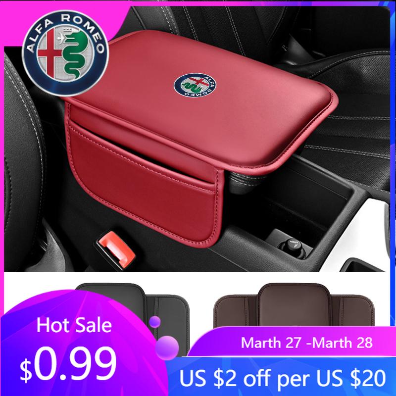 BBDL1 For Alfa Romeo Car Seat Armrest Box Protector Cushion Storage Box Cover Pad For Alfa Romeo 159 Giulietta Giulia 147 Mito 156 Ste