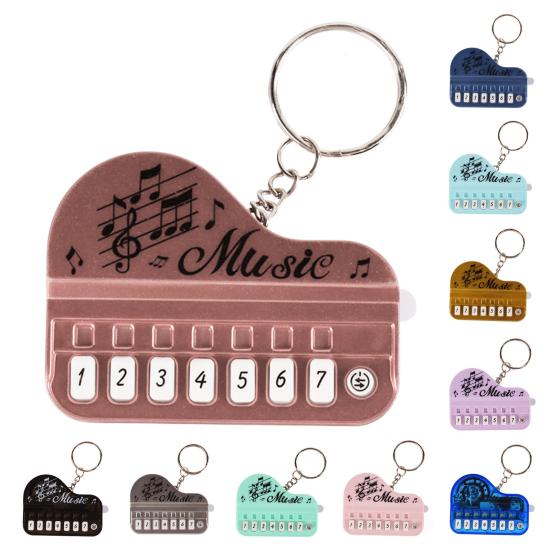 Schlüsselanhänger-Anhänger, Mini-E-Piano-Form, 8 Tasten, leichte Musik, Cartoon-Paar-Anhänger, exquisiter Schlüsselanhänger, lustiges Geburtstagsgeschenk