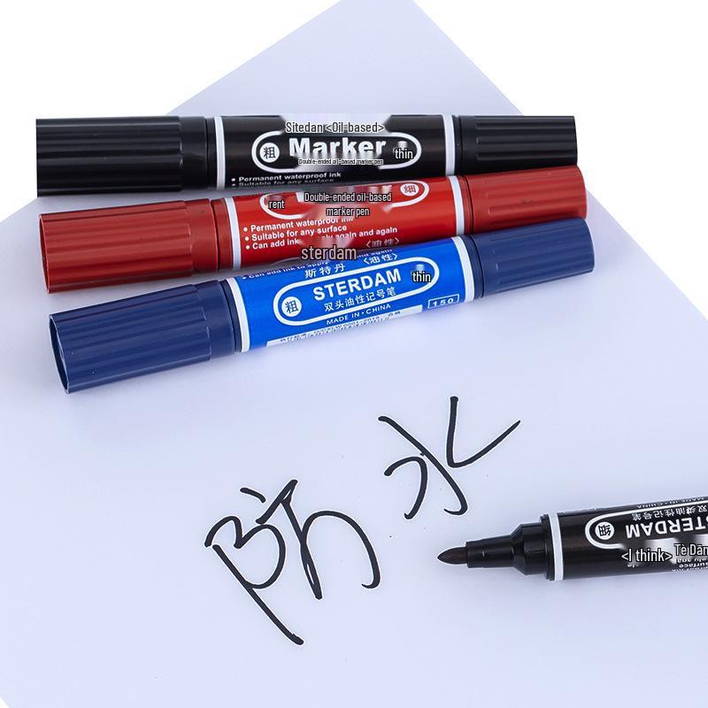 Sitedan 150-A8 Black Double-Head Large Oil-Based Marker Pen