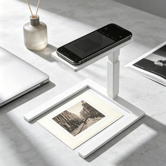 Lightweight Desk Phone Holder Foldable Mobile Holder, Adjustable Desktop Stand for Cell Phones, Universal Accessory Portable Cradle Streaming