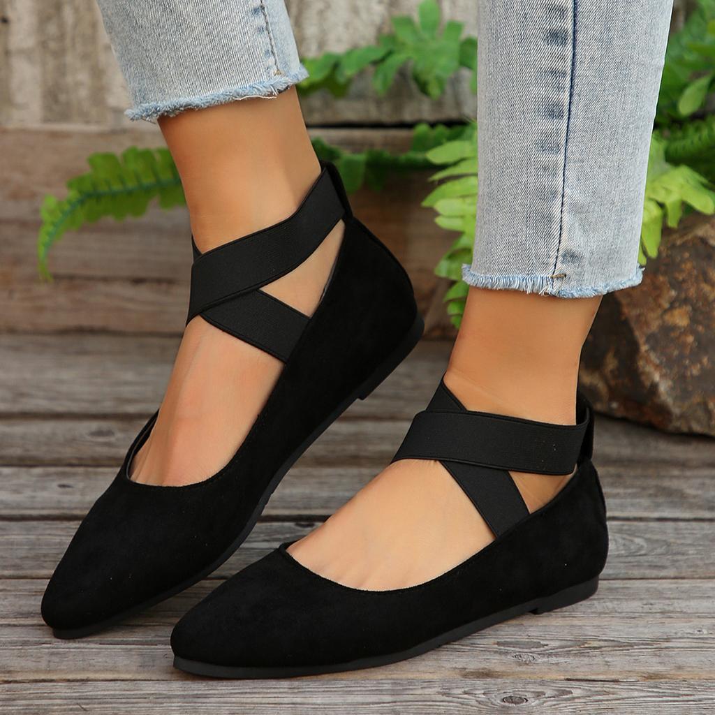 Woman Shoes  Fashion New Ankle-wrap Women's Flats Daily Casual Female Pointed Toe Shallow Soft Bottom Plus Size Shoes Women