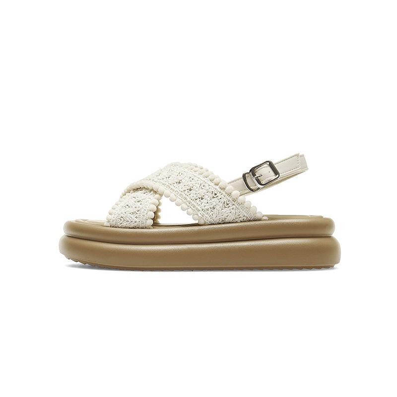 Augusteng Platform Sandals Women's Summer Wear 2025 New Model with Skirt Sandals Casual One-pedal Sports Slippers