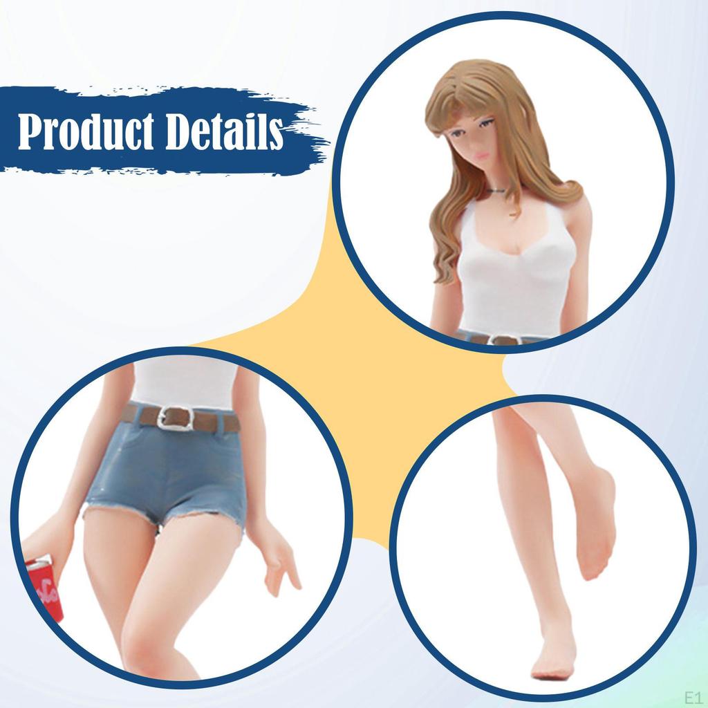 Girl Figurine, Model Kit, Female Character, Decorative , Design, Hobby, Elegant, Diorama Accessory,