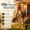 Metal Christmas Garden Decor Gingerbread Solar Light, Waterproof Outdoor Yard Light with Warm Festive Stake Lights Waterfall LED, Pathway Lamp